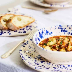 Puglia Handmade Puglia Blue Splatter Pasta Bowl, 29cm New