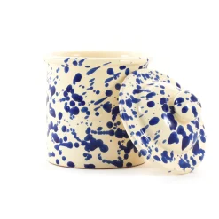 Puglia Handmade Puglia Blue Splatter Storage Jar, 15cm Sale
