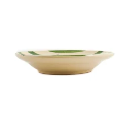 Puglia Handmade Puglia "Cacio E Pepe" Green Stripe Pasta Bowl, 29cm Outlet