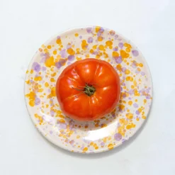 Puglia Handmade Puglia Lilac and Yellow Splatter Side Plate, 19cm Discount