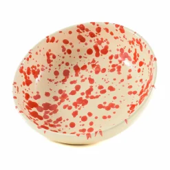 Puglia Handmade Puglia Red Splatter Bowl, 19cm