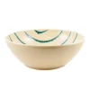 Puglia Handmade Puglia Teal Stripe Large Salad Bowl, 34cm Discount