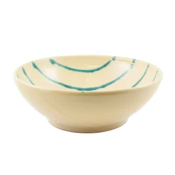 Puglia Handmade Puglia Teal Stripe Pasta Bowl, 28cm Sale