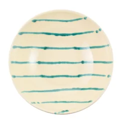 Puglia Handmade Puglia Teal Stripe Pasta Bowl, 28cm Sale
