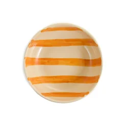 Puglia Handmade Puglia Yellow Stripe Bowl, 19cm New