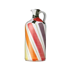 Galantino Puglian Extra Virgin Olive Oil in Rainbow Striped Ceramic Bottle, 500ml New