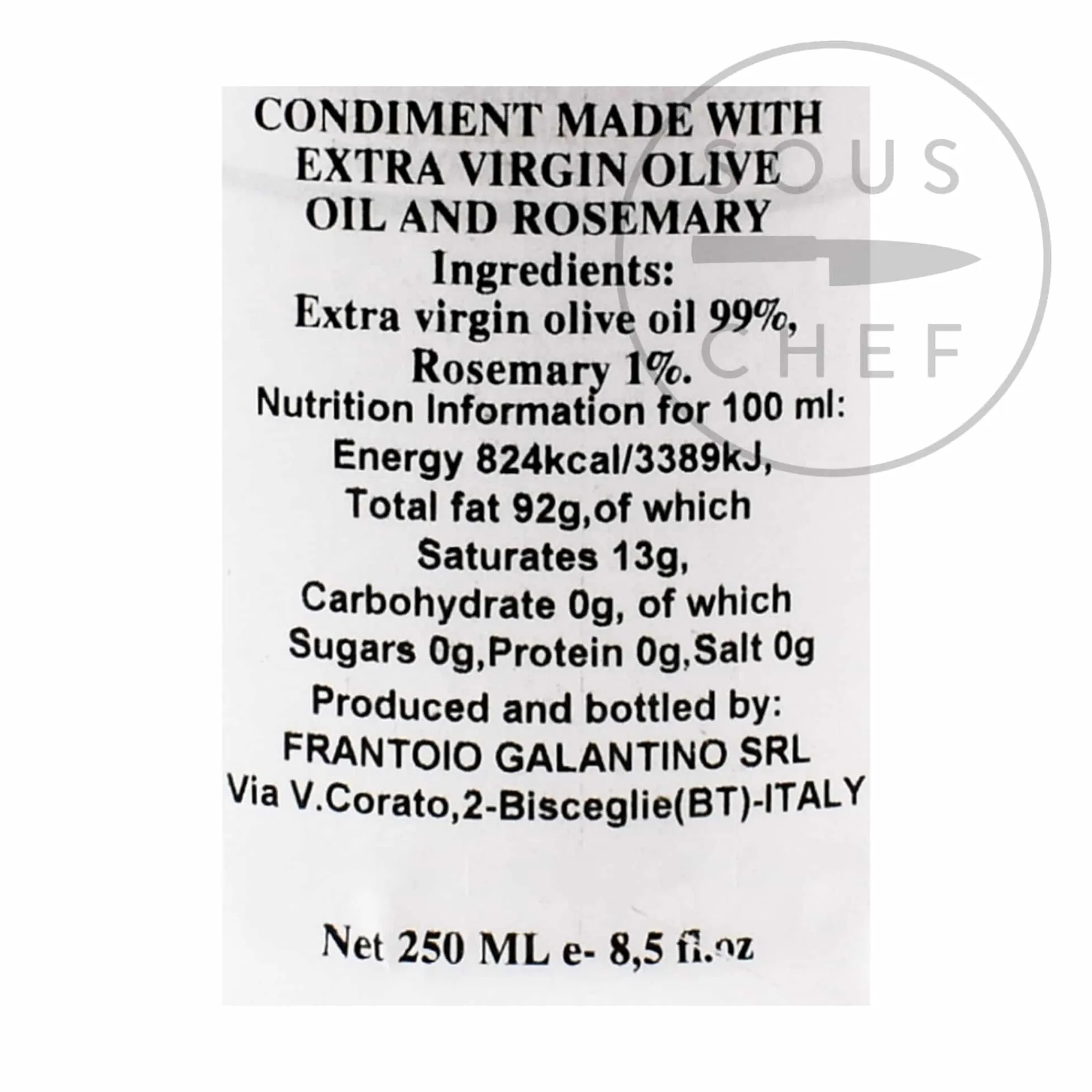 Galantino Puglian Olive Oil with Rosemary in Terracotta Bottle, 250ml Discount