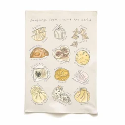 Quite Nice Clothing Dumplings from Around the World Organic Cotton Tea Towel Hot