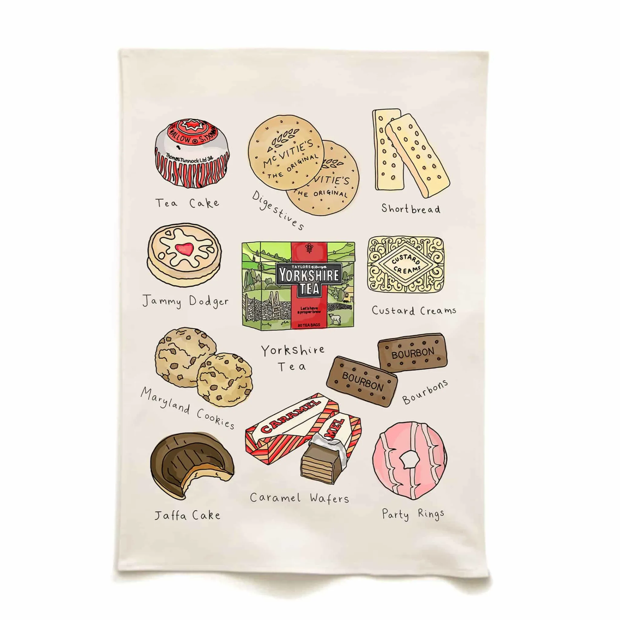 Quite Nice Clothing Tea & Biscuits Organic Cotton Tea Towel Outlet