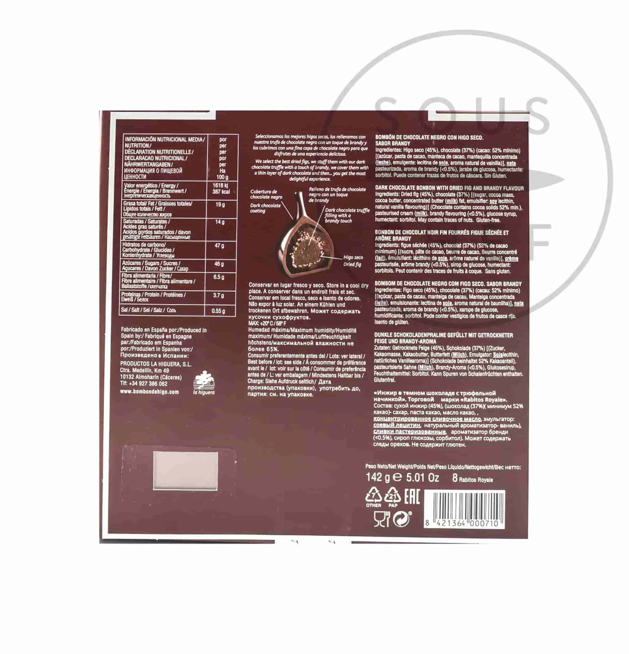 Rabitos Royale Dark Chocolate Figs, 142g New