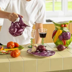 &Klevering Red Onion Ceramic Platter, 23.5cm Clearance