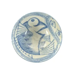 Kiji Stoneware & Ceramics Rice Bowl With Blue Fish, 12cm Outlet