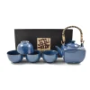 Kiji Stoneware & Ceramics Rich Blue Japanese Tea Set for Four Discount