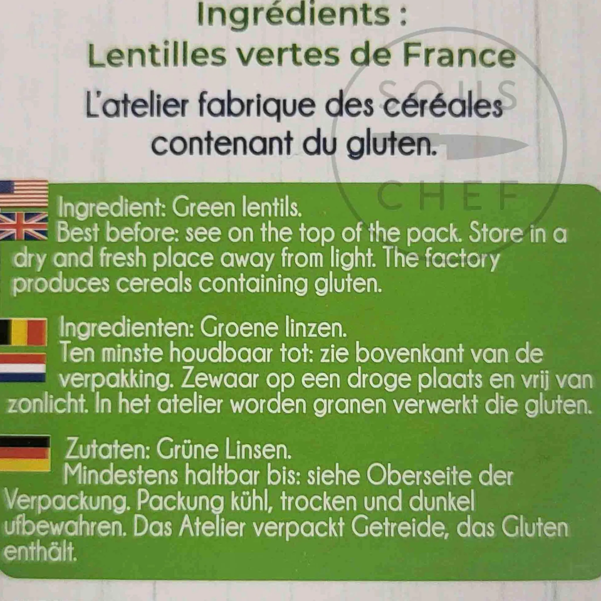 Sabarot French Green Lentils, 500g Discount