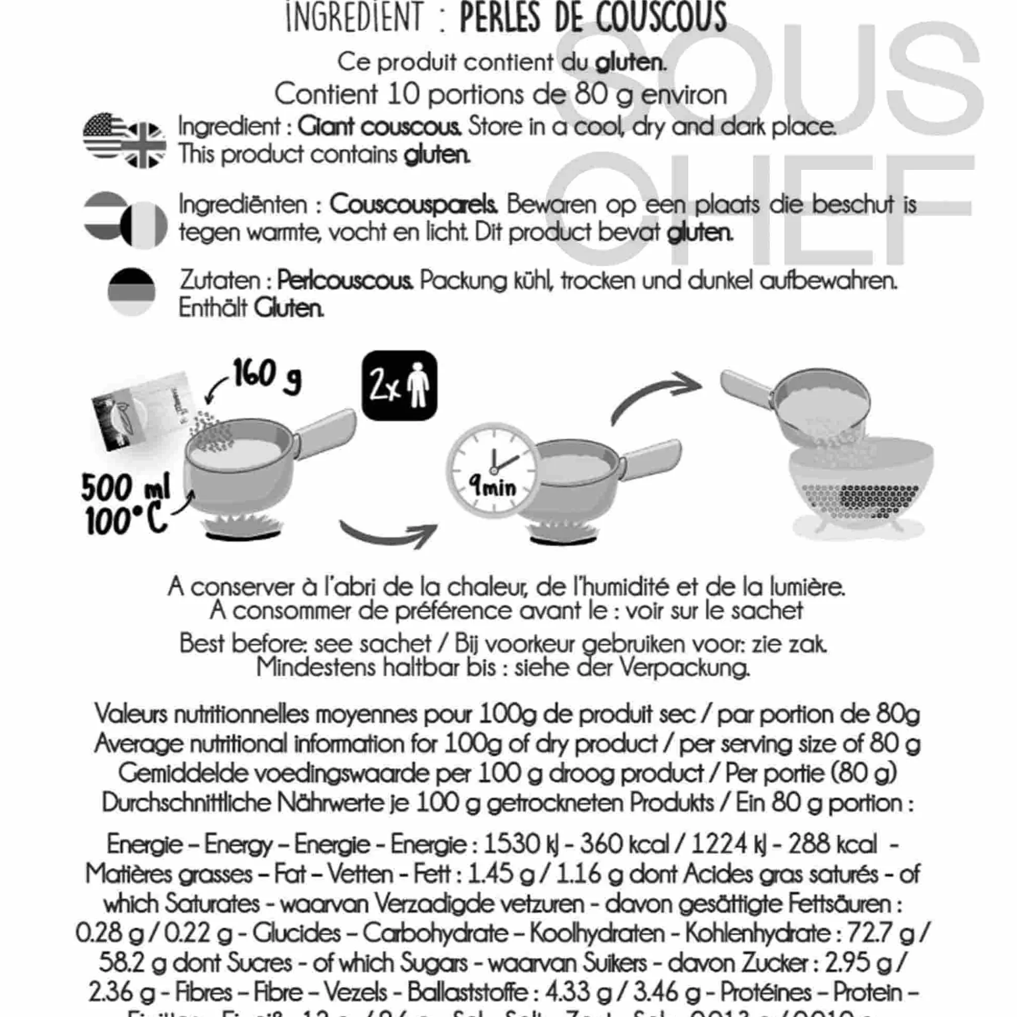 Sabarot Giant Couscous Pearls, 800g Outlet