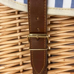 Les Jardin de la Comtesse Saint-Malo Blue Striped Picnic Basket with Table, 4 Person Outlet