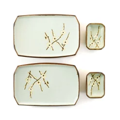 Kiji Stoneware & Ceramics Sakura Blossom Sushi Serving Set Clearance