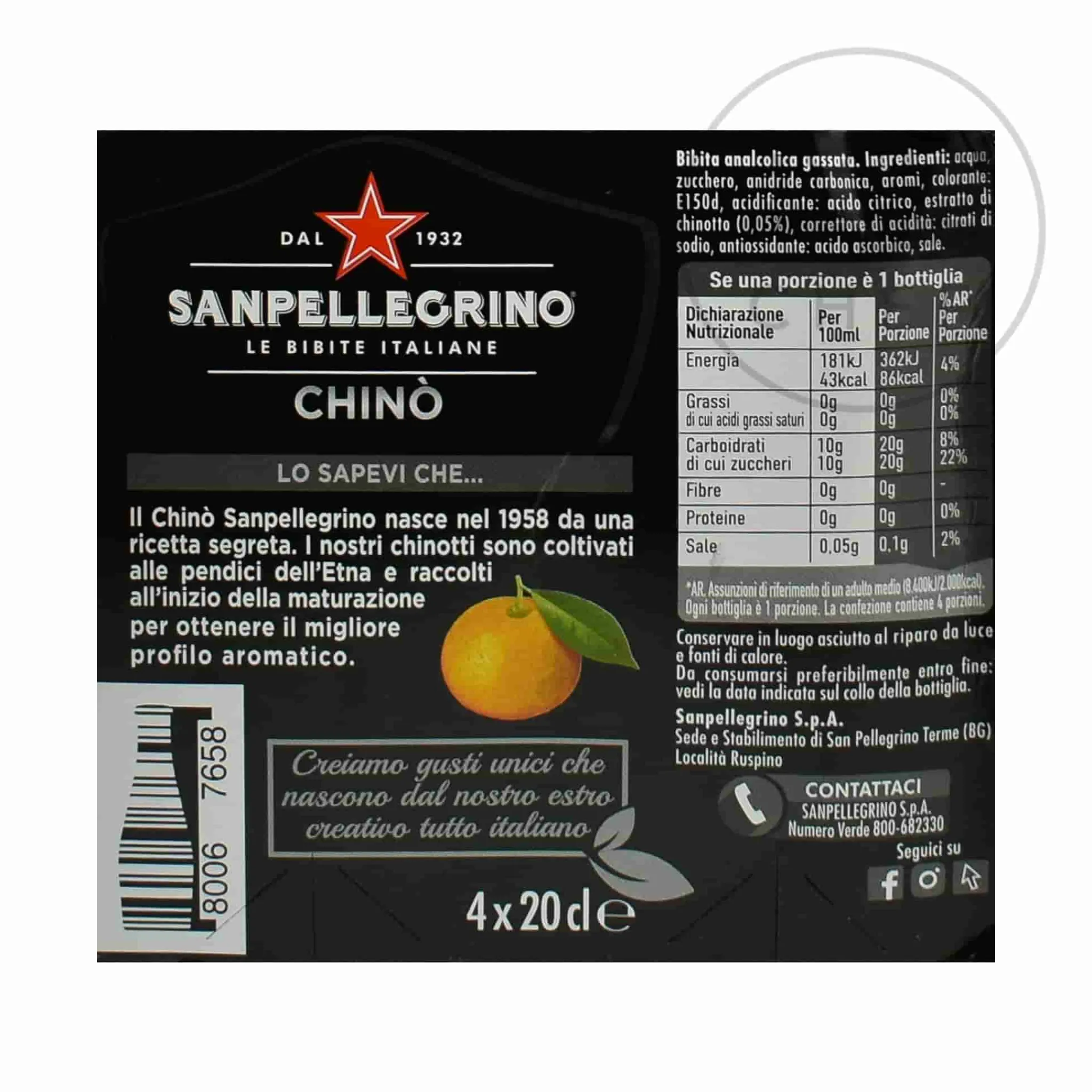 Sanpellegrino San Pellegrino Chino - 20cl x 4 Hot