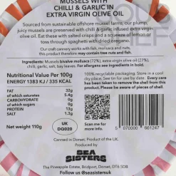 Sea Sisters Tinned Mussels With Chilli & Garlic Oil 110g Online