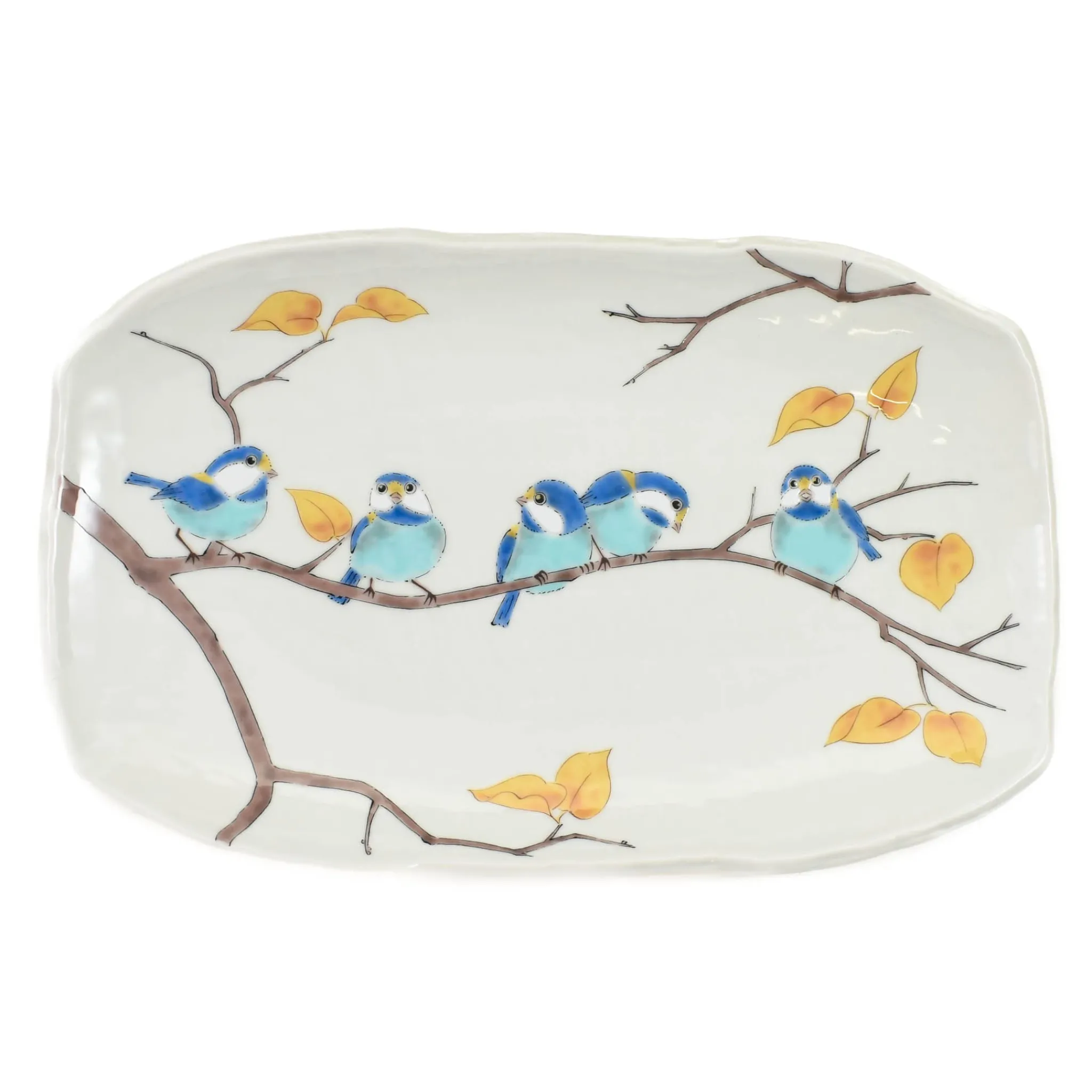 Seikou Porcelain Birds on Branch Rectangular Platter, 32cm Best