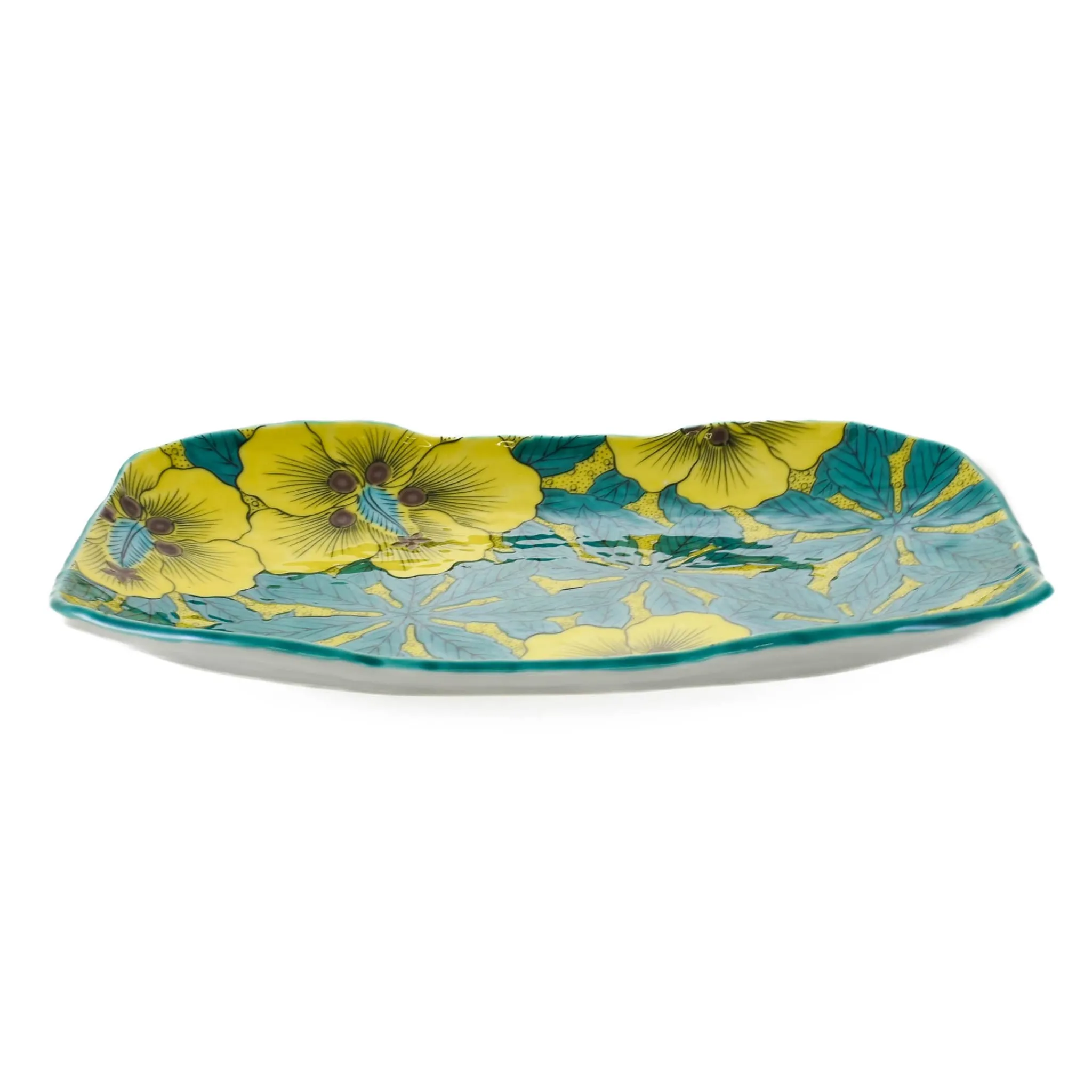 Seikou Porcelain Gold Floral Rectangular Platter, 32cm Discount