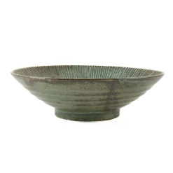 Kiji Stoneware & Ceramics Senkei Shallow Bowl, Green, 24cm Online
