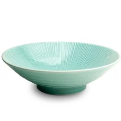 Kiji Stoneware & Ceramics Senkei Shallow Bowl, Turquoise, 24cm New