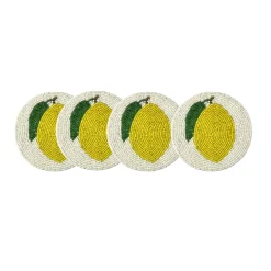 My Gifts Trade Set of 4 Beaded Lemon Coasters Hot