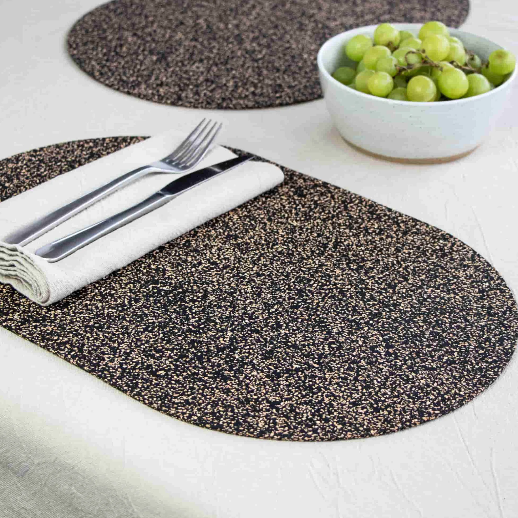Liga Set of 4 Dash Recycled Oval Placemats, 40cm Sale