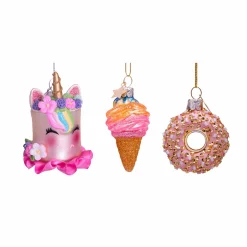 Vondels Set of 3 Desserts Bauble Tree Decorations Clearance