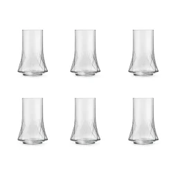 Portugese Tableware Set of 6 Geometric Glasses, 410ml Discount