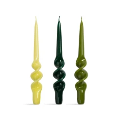&Klevering Set of 3 Green Spiral Candles Sale