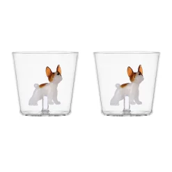 Ichendorf Milano Set of 2 French Bulldog Tumblers, 300ml Clearance