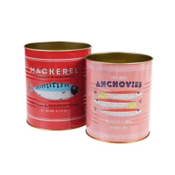 Rex London Set of 2 Mackerel & Anchovies Utensil Jars Clearance