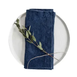Linen Tales Set of 2 Navy Linen Napkins Hot