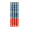 British Colour Standard Set of 4 Orange Mint Striped Candles