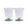 &Klevering Set of 2 Purple Dotted Water Glasses, 200ml Sale