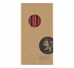 British Colour Standard Set of 6 Red Dinner Candles Clearance