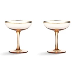 &Klevering Set of 2 Rose Coupe Glasses Sale