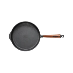 Skeppshult Cast Iron Deep Frying Pan with Beech Wood Handle, 28cm Clearance