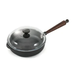 Skeppshult Traditional Cast Iron Deep Saute Pan with Lid, 25cm Outlet