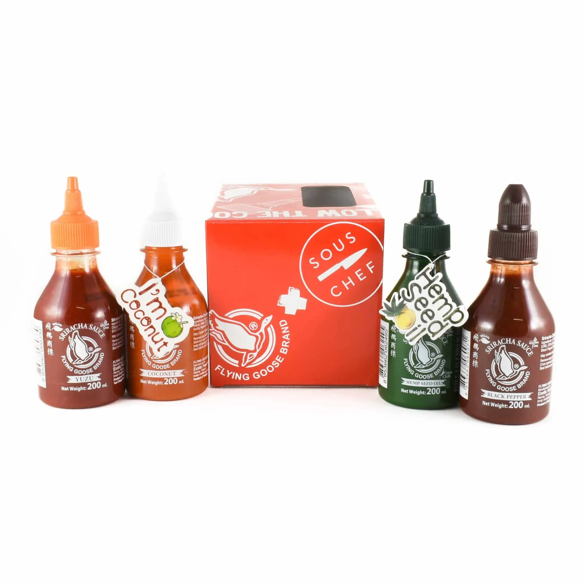 Flying Goose Sous Chef x Sriracha Box Set, 4 x 200ml Best
