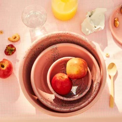 Kapka Enamel Splatter Fest Enamel Bowl, Pink