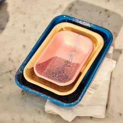 Kapka Enamel Splatter Fest Enamel Roasting and Serving Dish, Cobalt Blue Sale