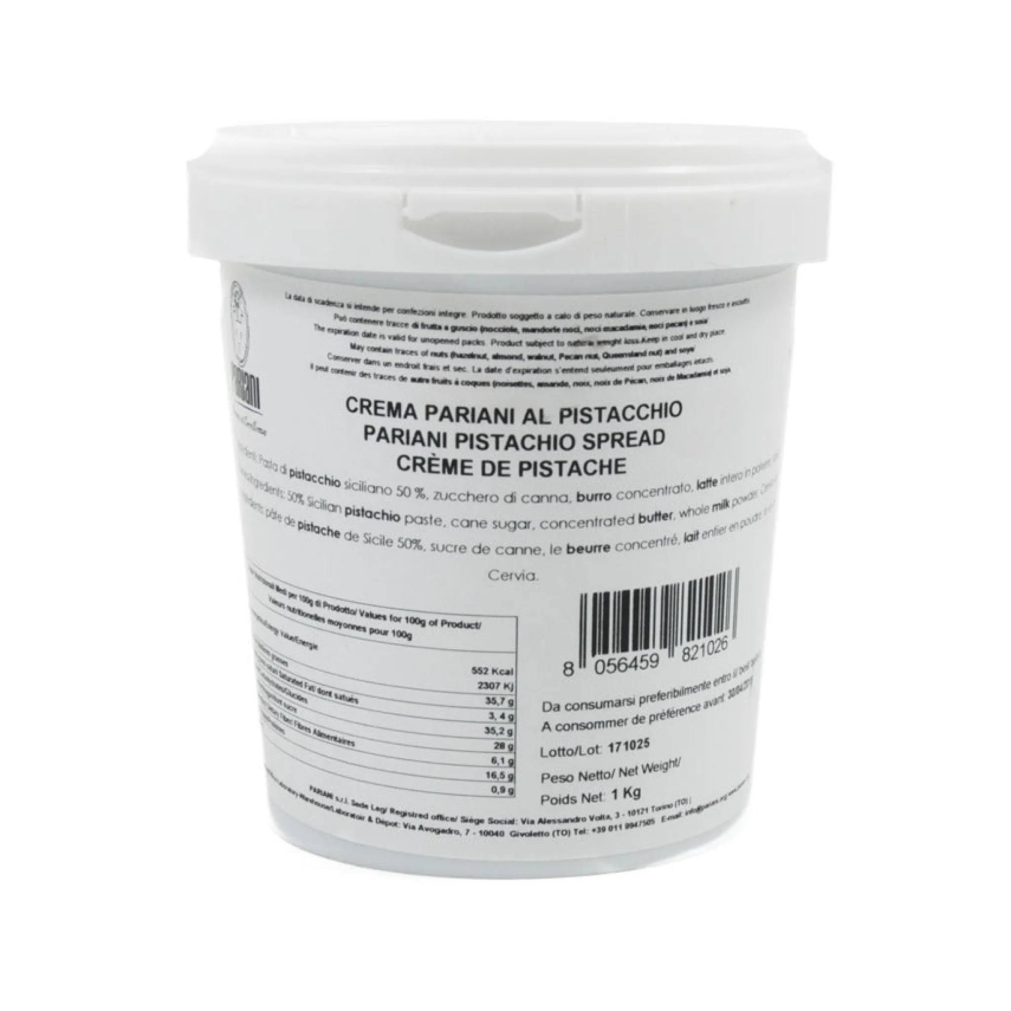Pariani Sweet Sicilian Pistachio Cream, 1kg Clearance