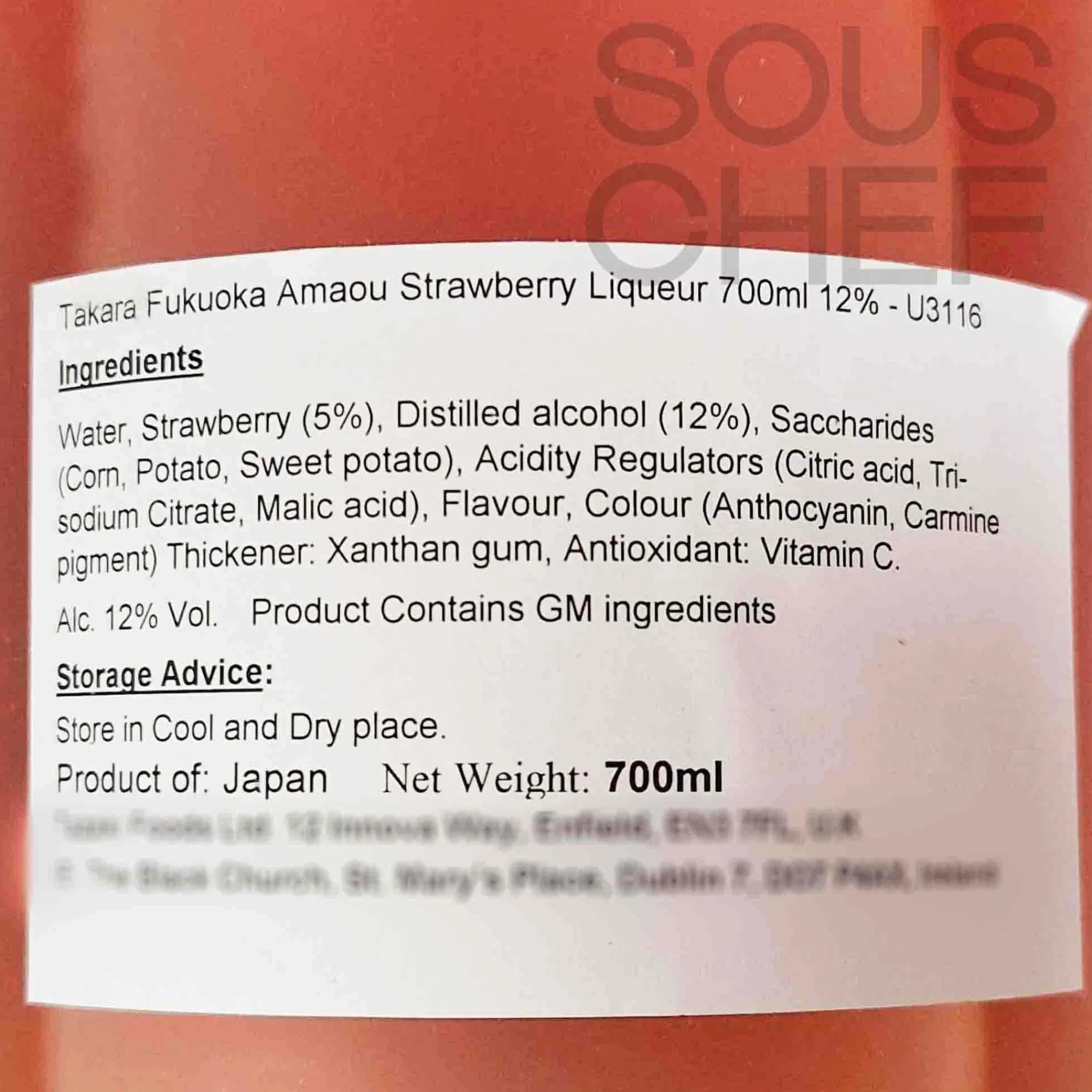 Takara Fukuoka Amaou Strawberry Liqueur 12%, 700ml Best