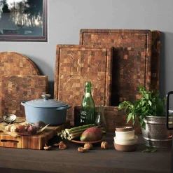 Teakhaus End Grain Butcher Block With Juice Canal, Medium Hot