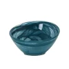 Turkish Tableware Teal Marble Glass Bowl, 14.5cm Online