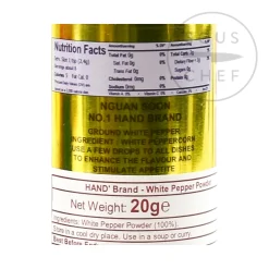 Hand Thai "" White Pepper Powder, 20g New
