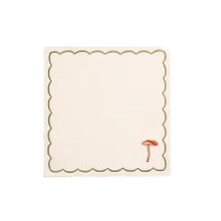 The Platera Set of 4 Mushroom Design Linen Napkins Discount